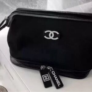 Chanel Black Unisex GWP New Travel Pouch